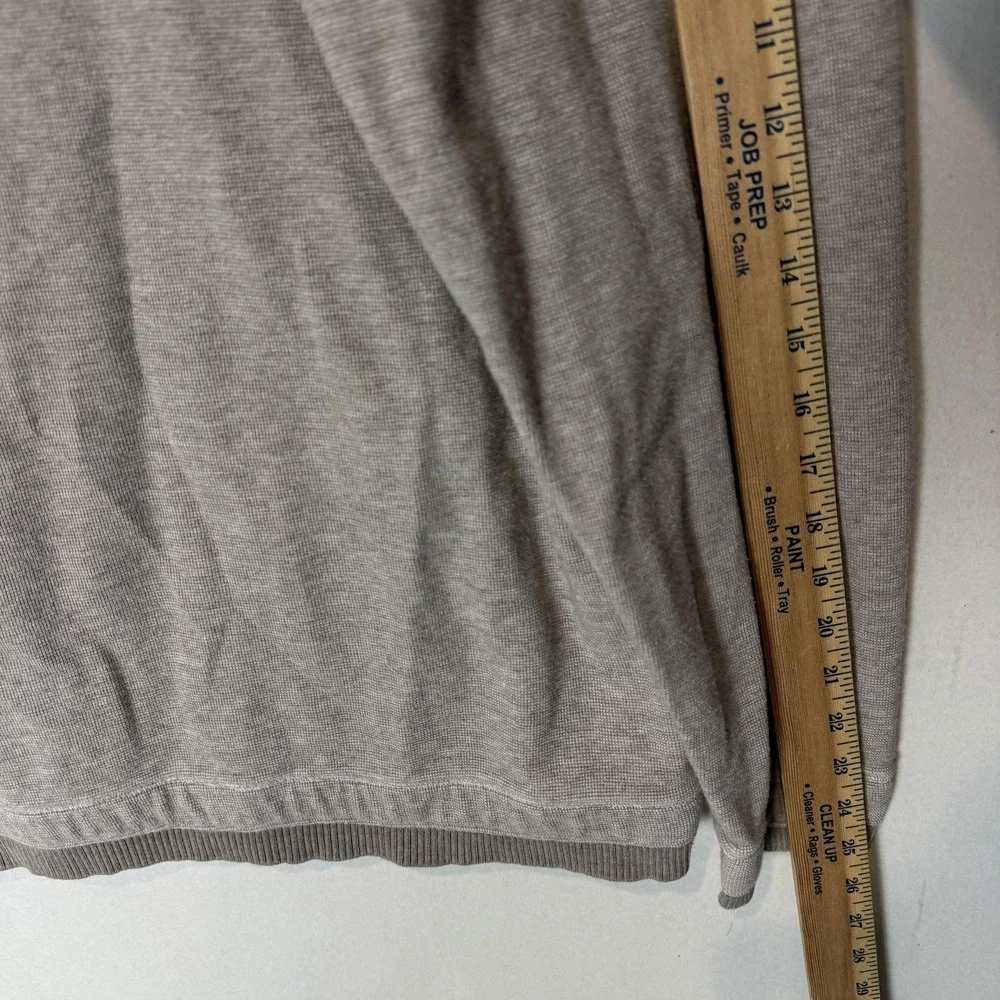 Banana Republic Sweater Mens XL Gray 1/4 Zip Mock Neck‎ Cotton Knit Pullover